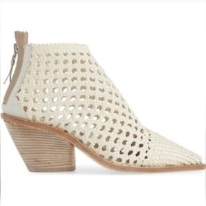 NEW AGL Off White Woven Western Bootie